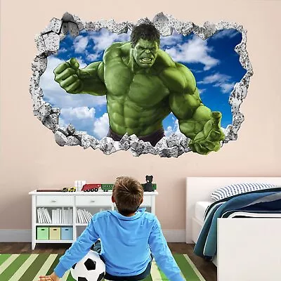 Marvel Hulk Wall Art: Superhero Decal Sticker Mural Print For Avengers Fans • £3.99