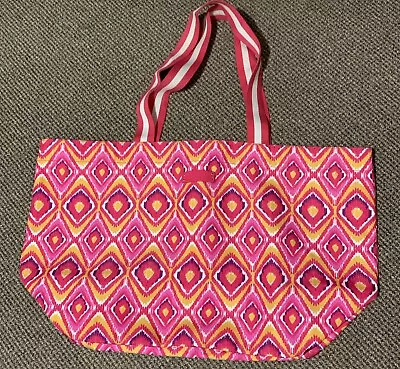 VERA BRADLEY Large Canvas Beach Bag Travel Carry Tote SALE! • $24