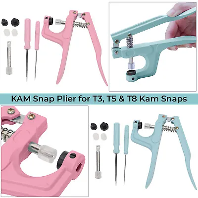 T3 T5 T8 Fixing KAM Snap Plier For Snap Poppers Buttons Wear Clothing Crafts • £13.29