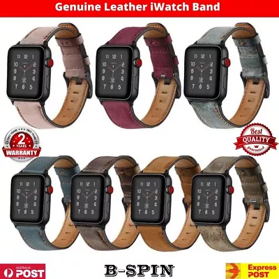 $15 • Buy Genuine Leather Soft Strap Band For Apple Watch Series 7 6 5 4 3 2 1SE 41mm-45mm