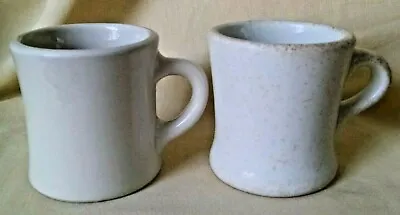 Victor Mug Hall Set 2 Heavy Vintage Diner Coffee White Contour Restaurant Ware. • $18