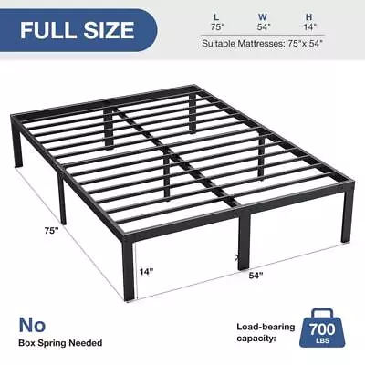 14  Metal Bed Frame Platform Heavy Duty Steel Slat Support No Box Spring Needed • $55.90