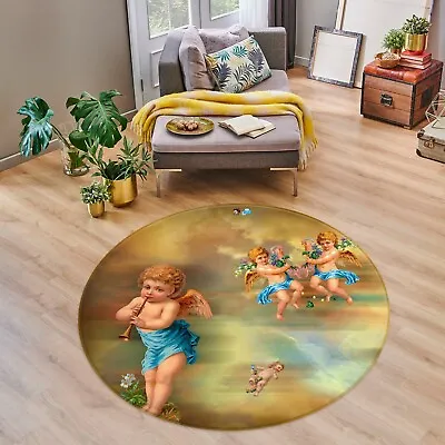 3D Music Angel N406 Game Rug Mat Round Elegant Photo Carpet Mat Eve 2023 • £239.99