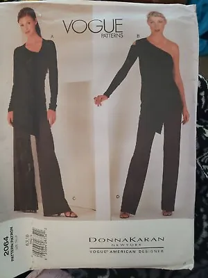 Vogue 2064. Donna Karan Designer Knit Pants & Asymetric Tops. Sz 6-10. Uncut • $12.99