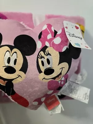 Minnie And Mickey Mouse Throw Blanket With Pillow • $25.95