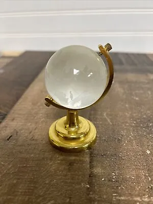 Vintage Glass World Globe Planet Earth Axis Spinner Miniature 3” T • $13