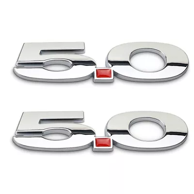 2x 5.0 EMBLEM For Mustang 2011-2023 GT Side Fender Letter Badge Nameplate Chrome • $11.99