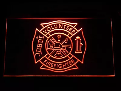 J221R Firefighter Volunteer Fire Dept For Display Decor Light Neon Sign • $23.99