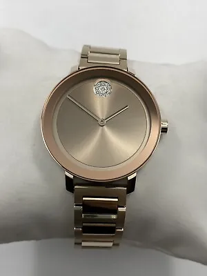 Movado Bold Swiss Quartz Rose Gold Tone Stainless Steel Ladies Watch 3600650 • $169.95