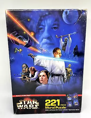 Vintage Star Wars Puzzle 221 Piece A New Hope  Mural 1997 Scene 1 COMPLETE • $9.99