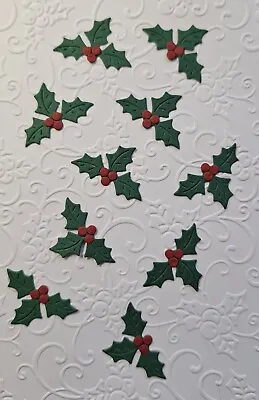 £1.99 • Buy Luxury Mini Christmas Holly Ready Assembled Die Cuts