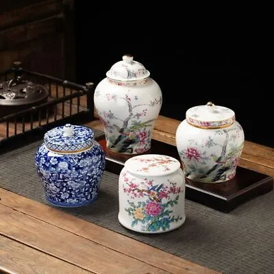 Ceramic Tea Jar Vintage Sealed Pot Rustic Coffee Canisters  Spice • $39.82