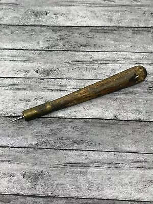 Vintage Scratch Awl Hand Tool Wooden Handle Metal Pointed Pick Carpenter Marking • $14.99