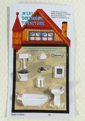 Dollhouse Miniature 1/4  Quarter Scale Bathroom Set Toilet Sink Bathtub 1:48 • $5.25