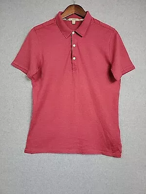 Burberry Brit Mens Polo Shirt Short Sleeve Knit Pima Cotton Red Size Small • $29.99