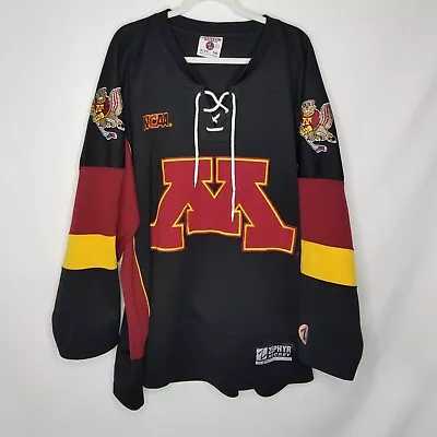 Minnesota Golden Gophers Authentic Black Hockey Jersey Zephyr SZ 56 Fight Strap • $54.99