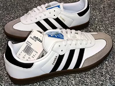 Adidas Samba OG Mens B75806 UK Mens Shoes Trainers Size 7-12 White Black • £62.99