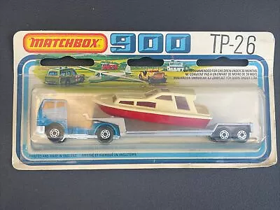 Vintage Matchbox 900 Lesney Die Cast TP-26 Atriculated Boat Transporter Truck • $46