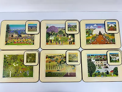 Vintage Casa Collection Naive Art: Narelle Wildman PLACEMATS & COASTER SET X 6 • $59