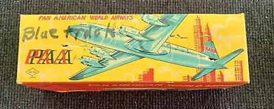 Vtg 50s Shi Shi PAN AMERICAN WORLD AIRWAYS Tin FRICTION Jet AIRPLANE Japan BOX • $9.99