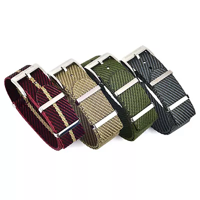 $19 • Buy PREMIUM TUDOR Style Twill Knit Nato Woven Watch Strap Band 20mm Green Grey Red