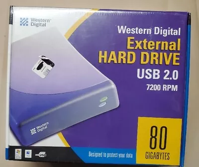 Western Digital WD 80GB WD800B008-RNN Portable USB 2.0 External Hard Drive 7200 • $72.79