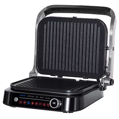 £62.99 • Buy HOMCOM Health Grill & Panini Press, 2100W W/ 180° Flat Open 8 Automatic Settings