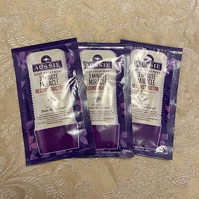 AUSSIE 3 Minute Miracle Reconstructor DeepTreatment For Dry Hair Set Of 3 Sachet • £6.99