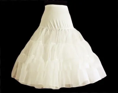 A Line 3 Tier Ivory Petticoat Adjustable X 25  High Gown Underskirt  SE24491 • $14.99