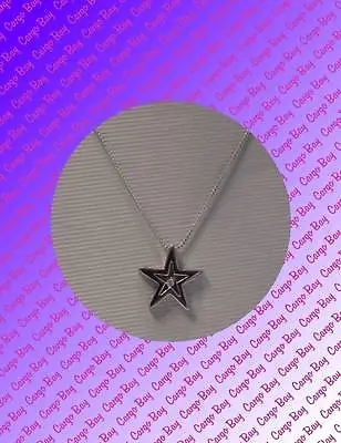 $84.15 • Buy Sterling Silver Star Diamond Pendant Necklace Free Shipping & Gift Box