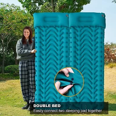 2pc Camping Sleeping Pad Inflatable Sleeping Mat With Pillow Compact Ultralight • $39.95