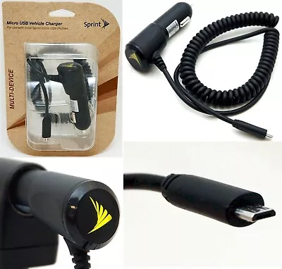 NEW GENUINE Sprint MICRO-USB Phone Car Charger Samsung S6 EDGE S5/S4 Note 4/3/2 • $9.45