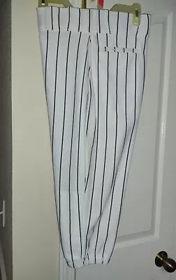 Champro Mens  - Pin Stripe Knicker White / Navy Baseball Pants - Size Medium • $7