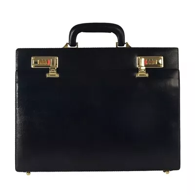 LINDSEY STREET Leather Attache Briefcase For Men Corporate Handbag Laptop Bag • $124.99