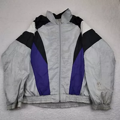 Vintage 1721 SportClub Jacket Men's Large Full Zip Windbreaker Multicolor Adult • $12.95