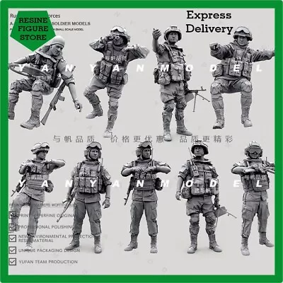 1/35 Resin Figure Kit 9pcs Modern Russian Soldiers Special Forces Unpainted • $30.91