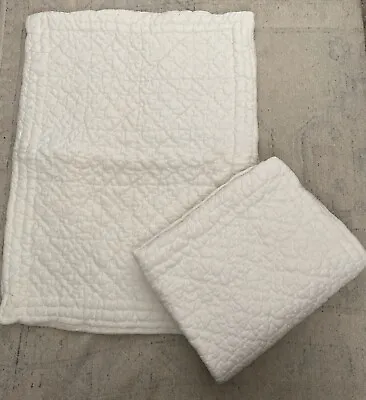 Set Of 2 Restoration Hardware Baby & Child Quilted Cotton Pillow Shams Ivory EUC • $48