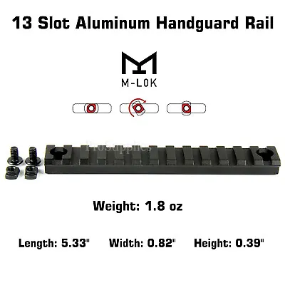 M-LOK Aluminum Rail 13 Slot Picatinny Weaver For MLOK • $9.99