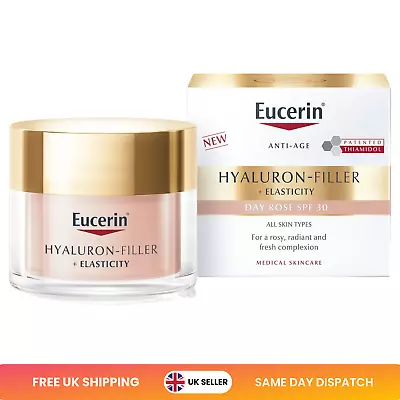 Eucerin Anti-Age | Hyaluron-Filler + Elasticity | Day Rose Cream - SPF30 | 50ml • £19.95