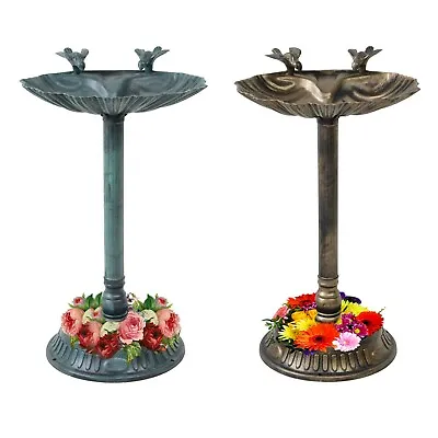 £314.89 • Buy Garden Traditional Ornament Bird Bath Water Bowl With Planter Bronze/Green