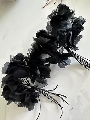 2 Bouquets Black Vintage Antique Millinery Flowers • $6