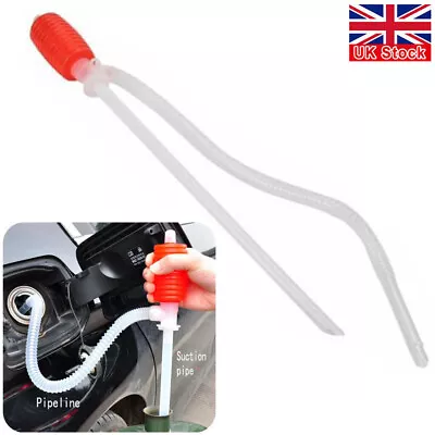 Manual Hand Syphon Siphon Barrel Pump Fuels Diesel Oil Petrol Water Reusable UK • £4.75