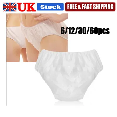 £6.35 • Buy 6/12/30/60pcs Women Non-Woven Panties Briefs Lingerie Disposable Underwear UK