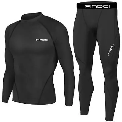 Men's Sports Running Set Compression Shirt + Pants Skin-Tight Fitness Tracksuit • $7.99