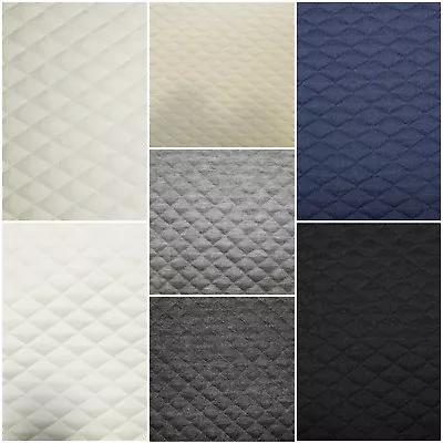  7 COLOURS Stretch Quilting Fabric Material Polyester 150cm Wide Diamond Quilted • £1.50