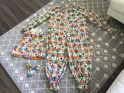 3 Piece Vintage 70s Hand Made Clown Costume Patchwork Adult Sized • $250