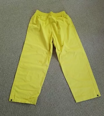 Totes Mens Yellow Rain Pants - Pockets - Elastic Waistband - Size Large  • $16.98
