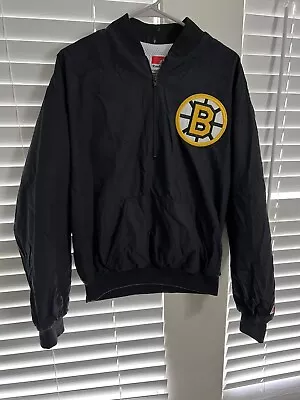 Boston Bruins Starter Jacket Vintage 80s Hockey NHL Quarter Zip Mens Sz M • $55