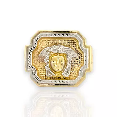 Two Tone Medusa Square Ring - 10K Yellow Gold • $199.99