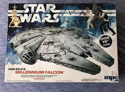 Vintage MPC Star Wars Han Solo's Millennium Falcon Illuminated Model Kit 1-1925 • $70